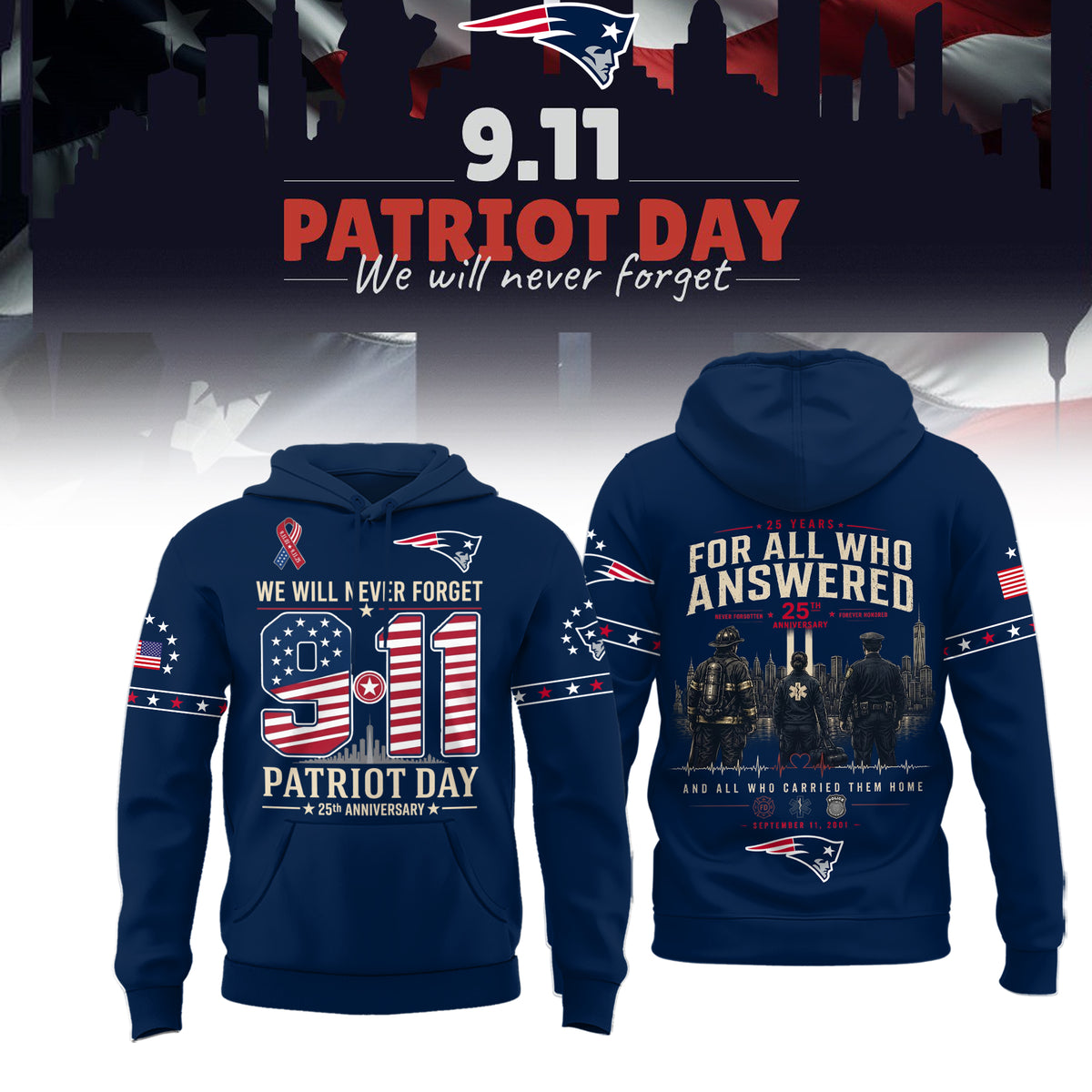 Limited Edition New England Patriots 2026 Patriot Day Hoodie