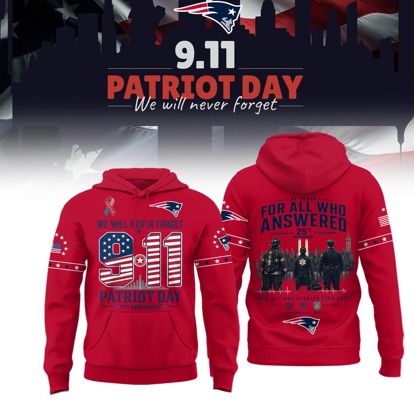 Limited Edition New England Patriots 2026 Patriot Day Hoodie