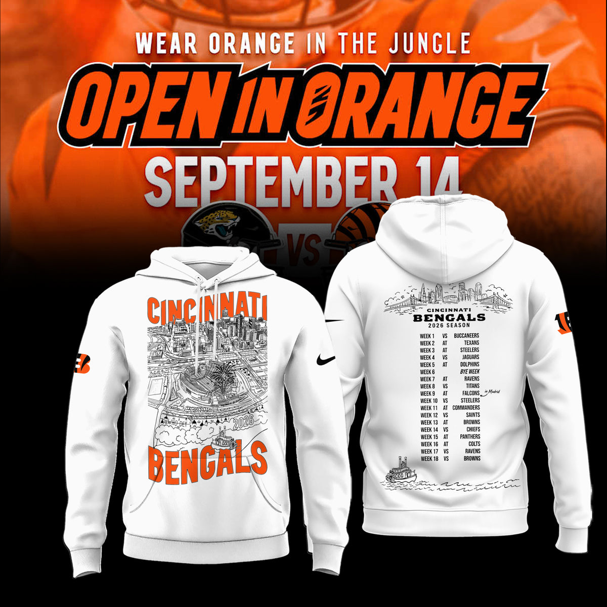 Limited Edition Cincinnati Bengals Open In Orange Shirt