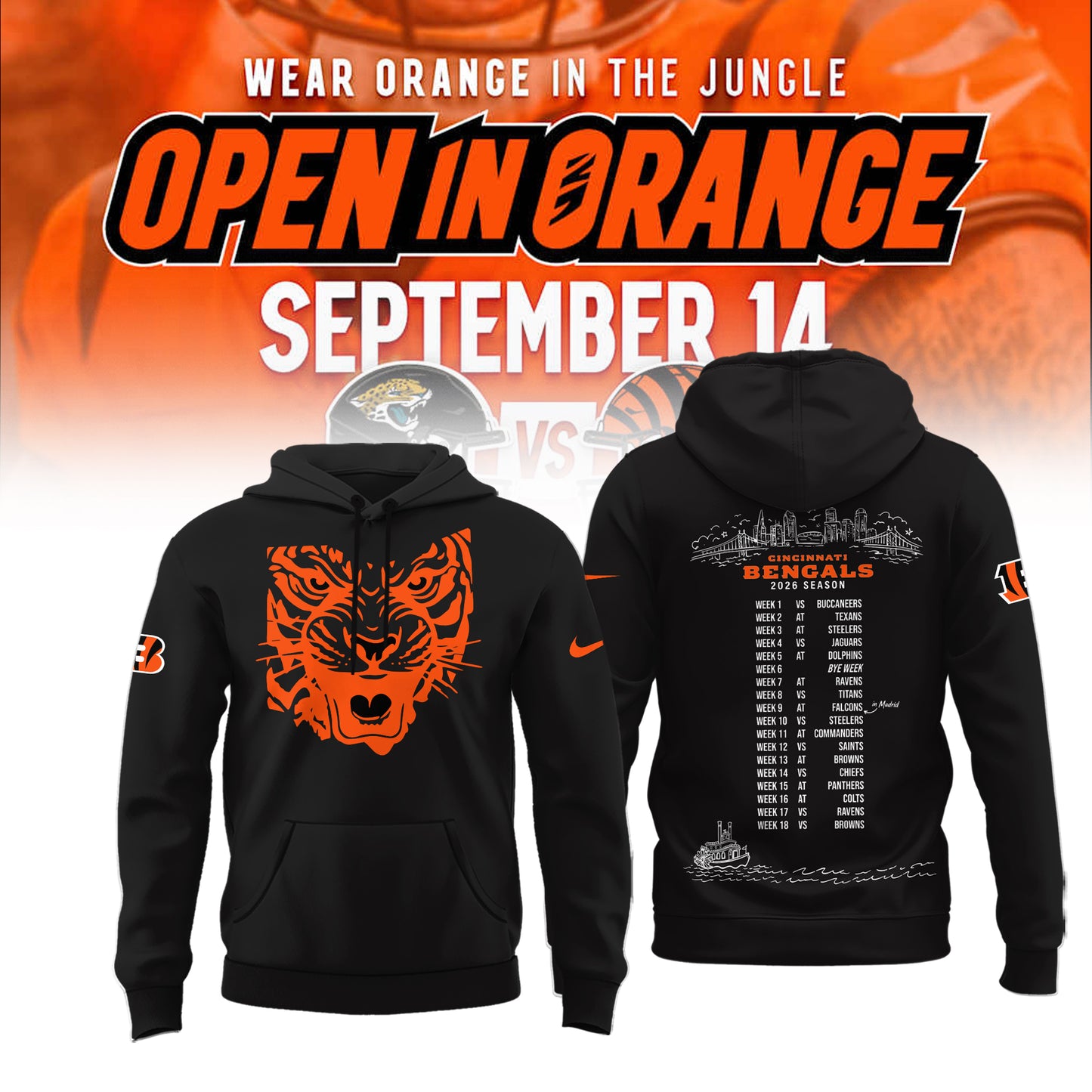 Limited Edition Cincinnati Bengals Open In Orange Shirt