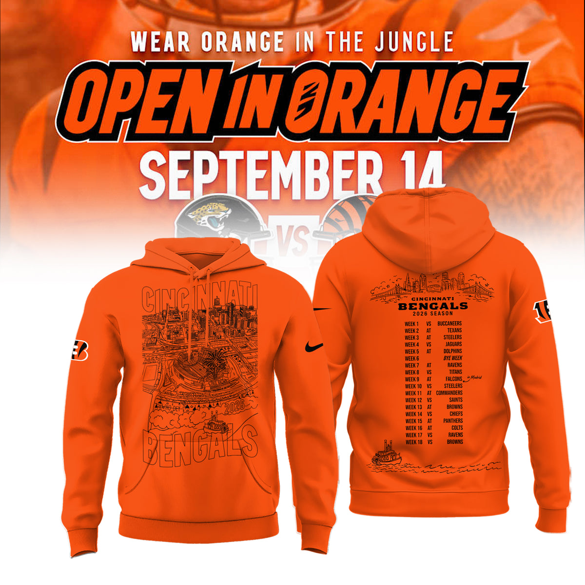 Limited Edition Cincinnati Bengals Open In Orange Shirt