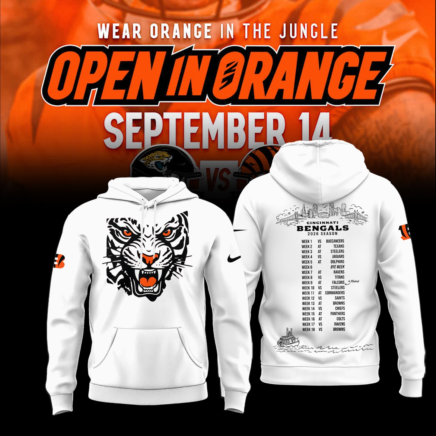 Limited Edition Cincinnati Bengals Open In Orange Shirt