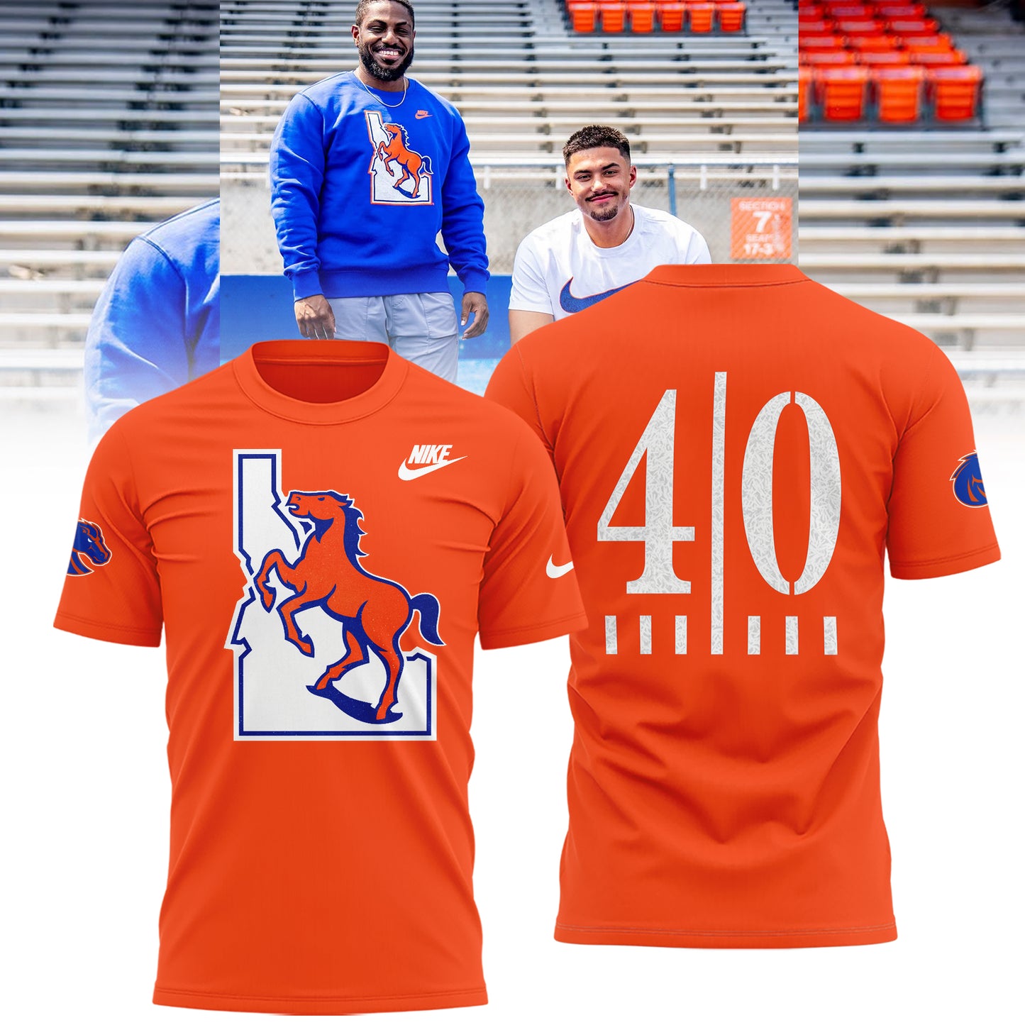 Limited Edition Boise State Broncos 40 Years of Blue Turf Shirt