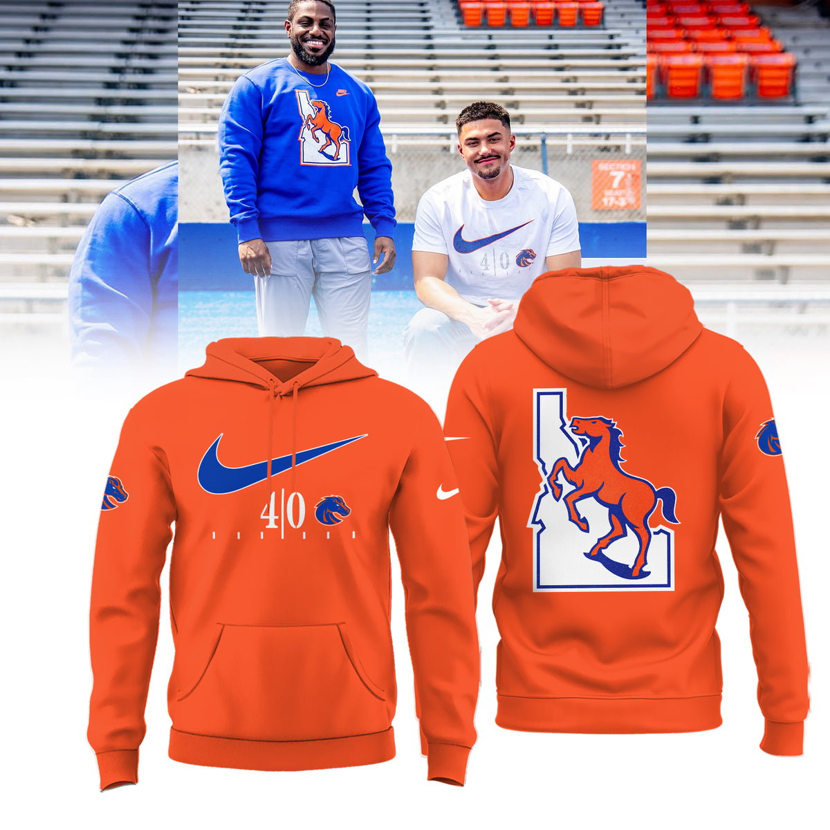 Limited Edition Boise State Broncos 40 Years of Blue Turf Shirt