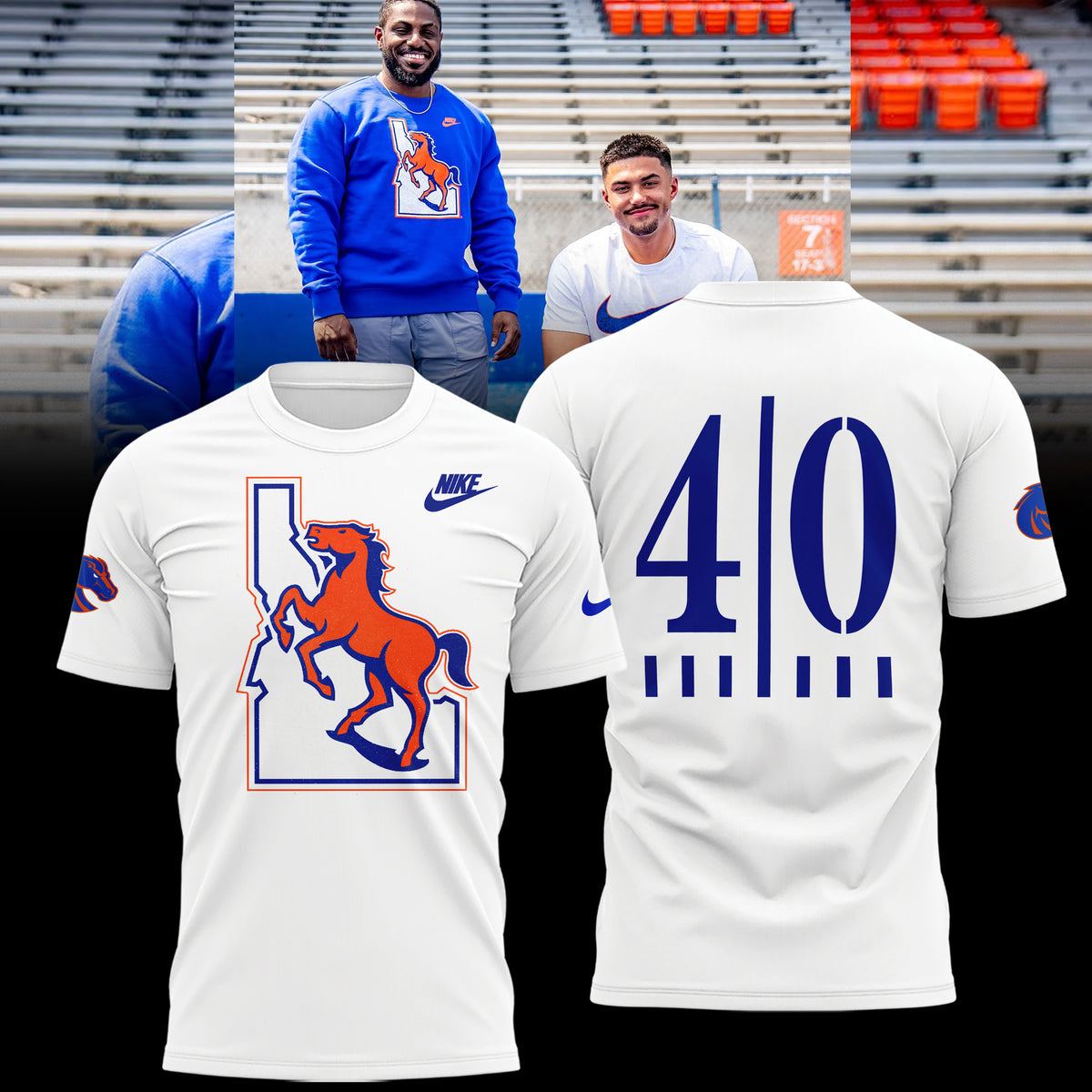 Limited Edition Boise State Broncos 40 Years of Blue Turf Shirt