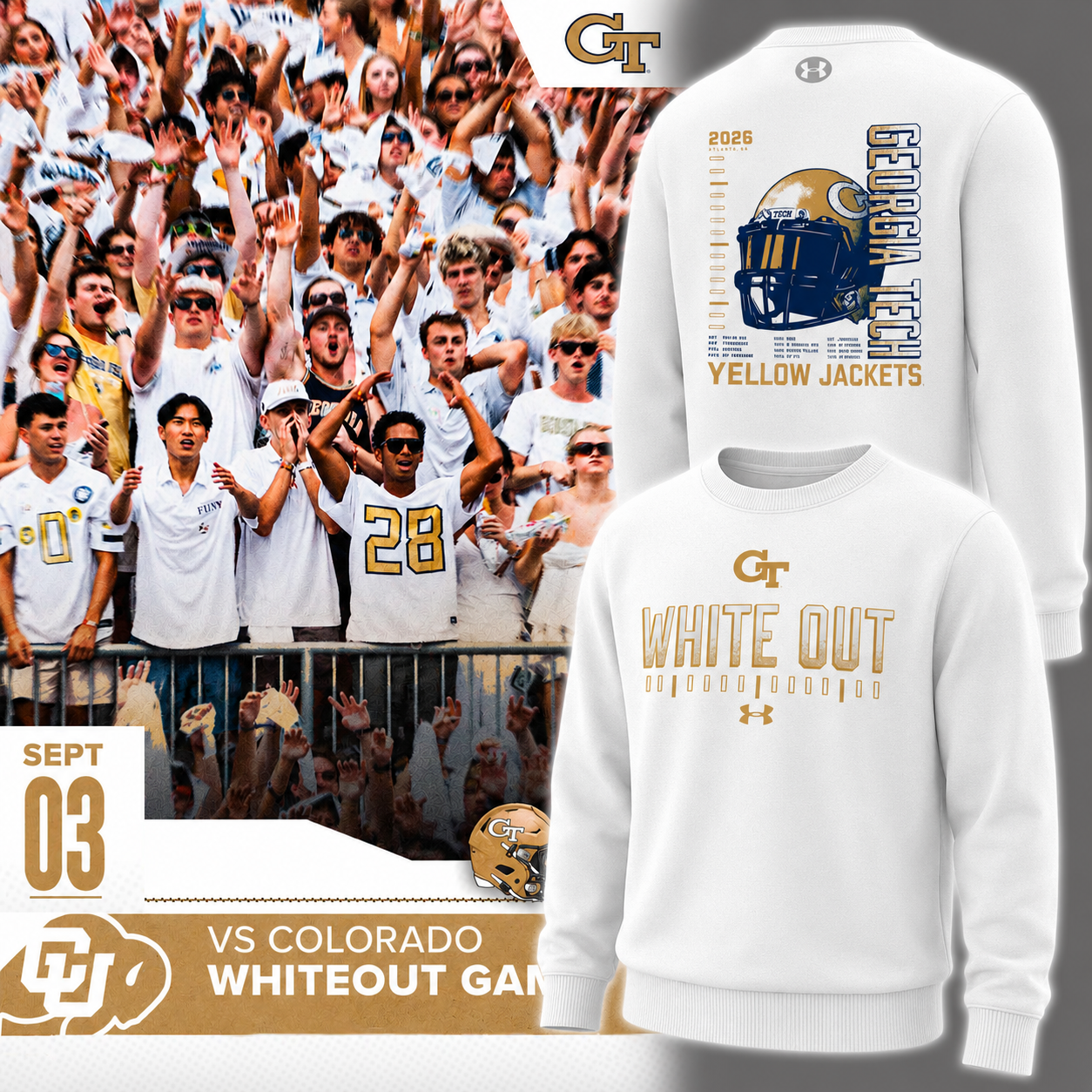 Georgia Tech - White Out Shirt Selling Out Fast!