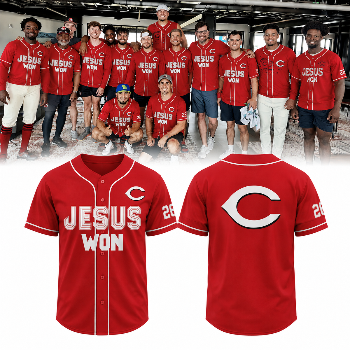 Jesus Won × Cincinnati Reds Jersey