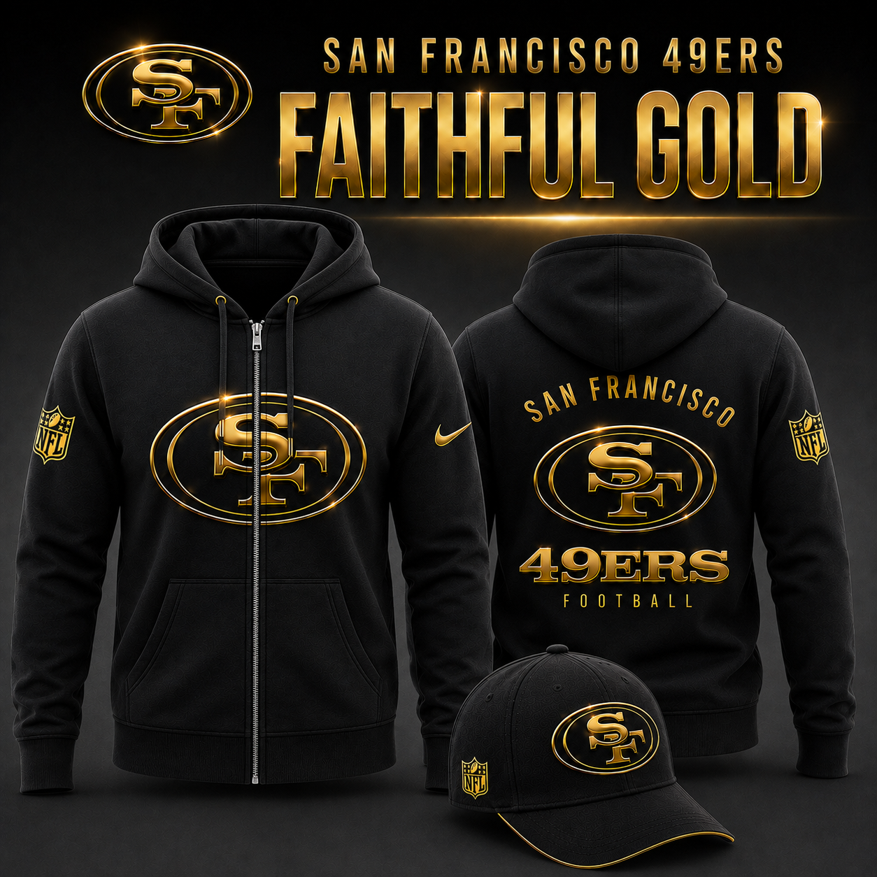 SF 49ERS - Faithful Gold 2026 Limited Edition ZipHoodie