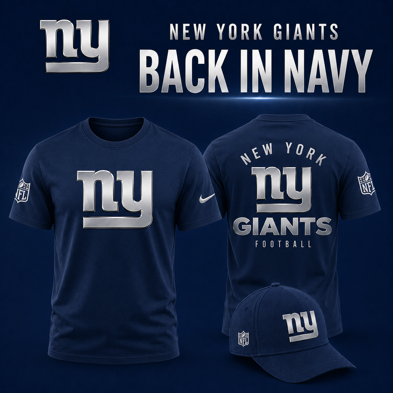 NY Giants - Back In Navy 2026 Limited Edition Tshirt
