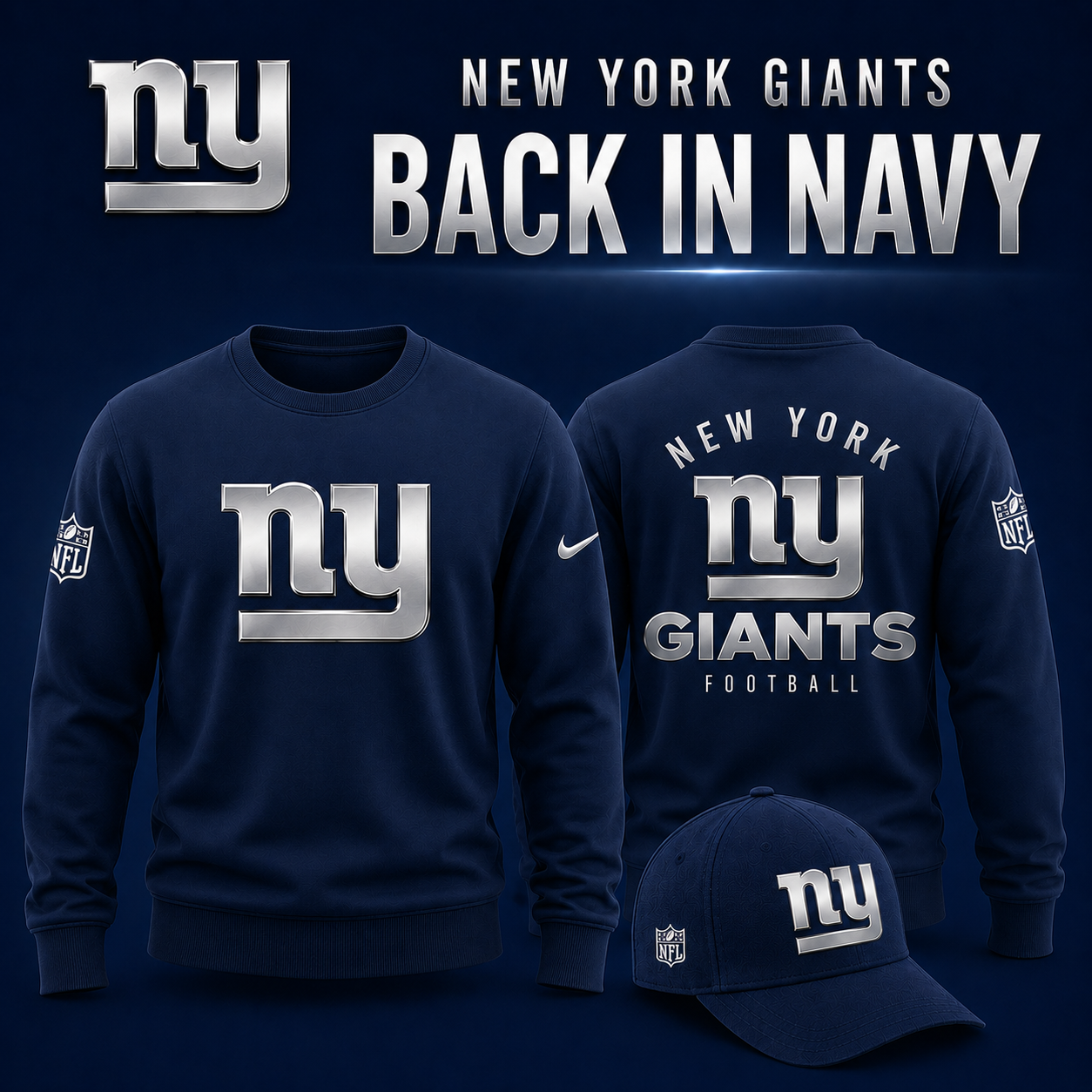 NY Giants - Back In Navy 2026 Limited Edition Sweater