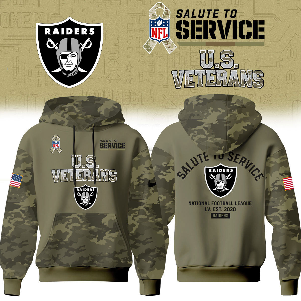Las Vegas Raiders Salute To Service 2026 – Hoodie