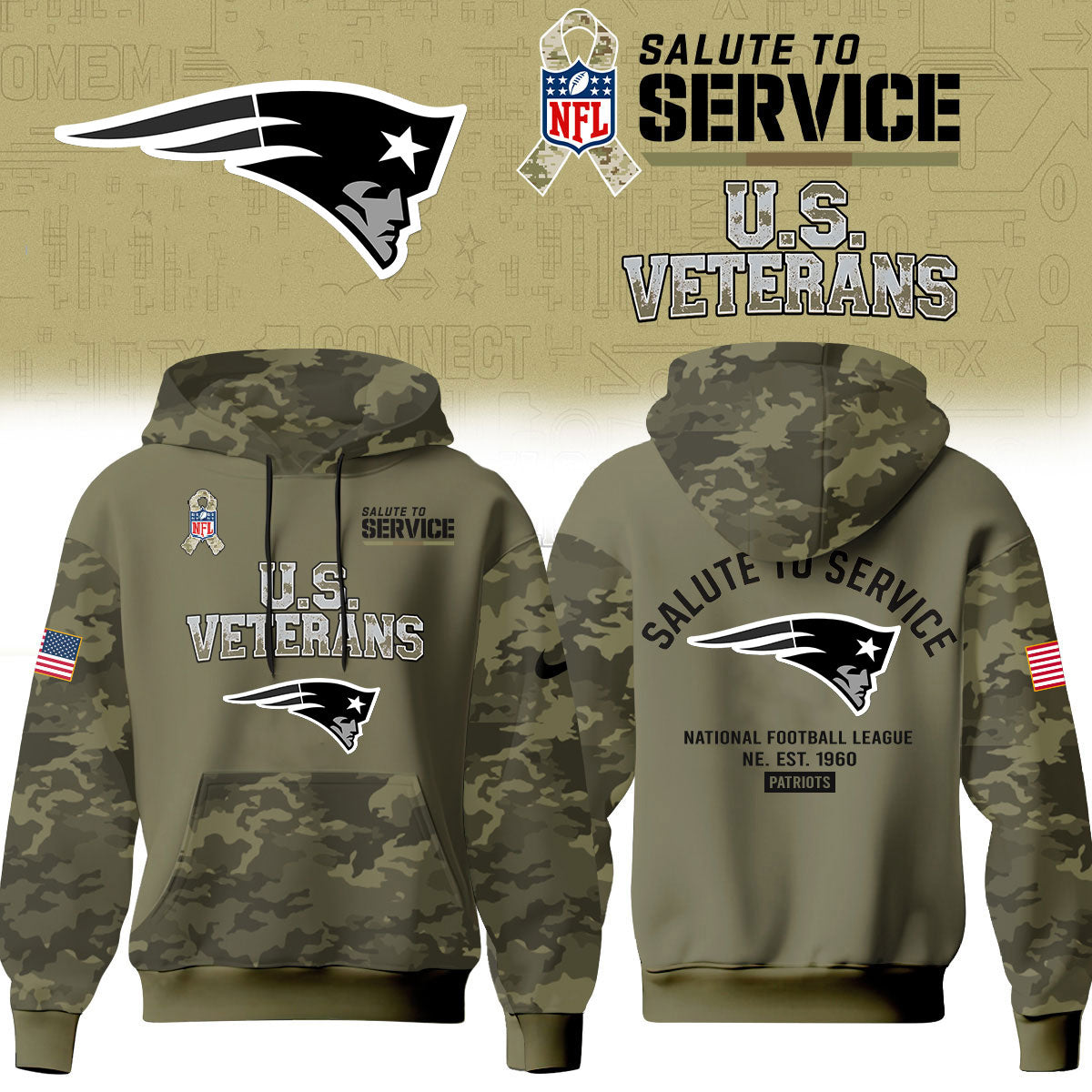 New England Patriots Salute To Service 2026 – Hoodie