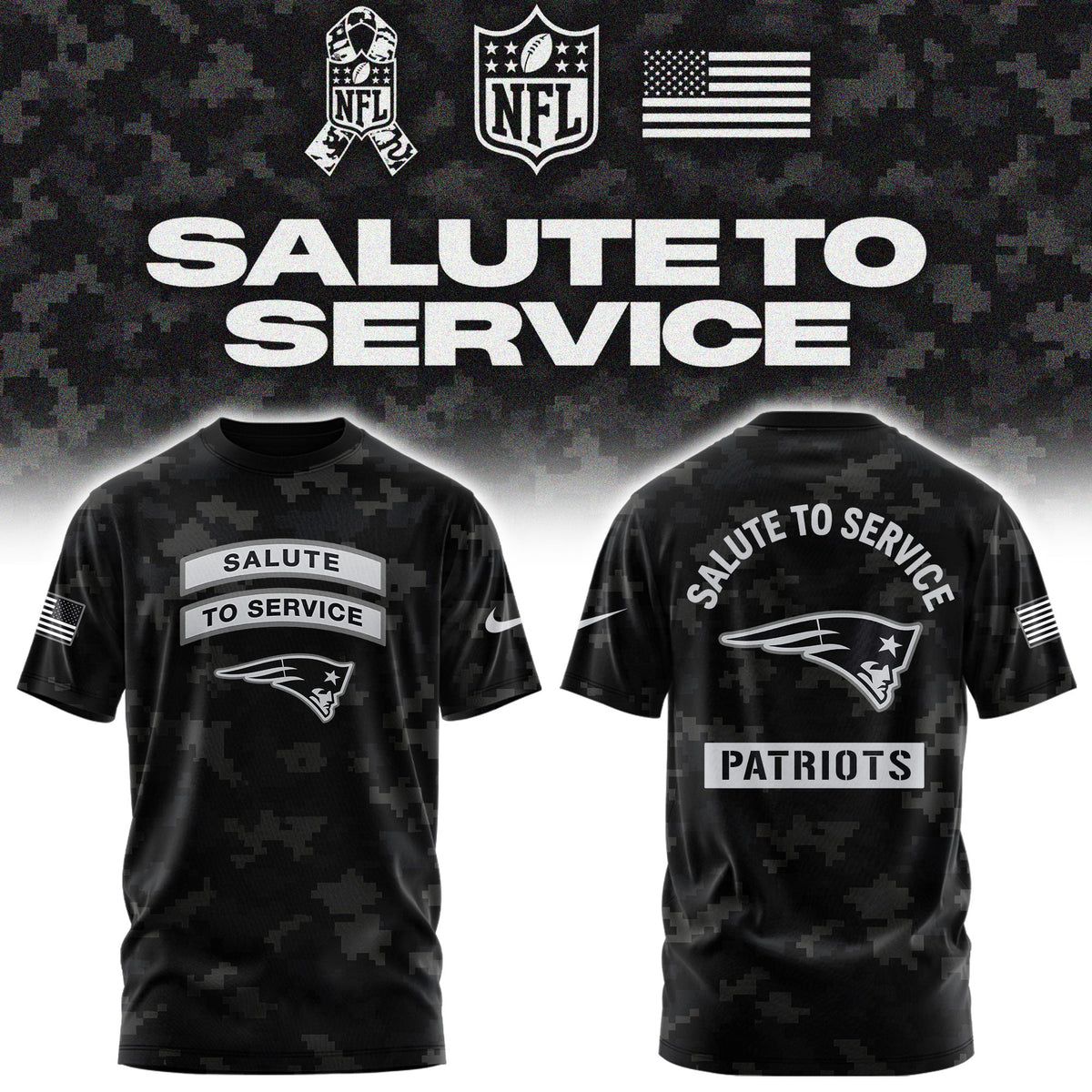 Limited Edition New England Patriots Salute To Service “Made With Purpose” T-shirt