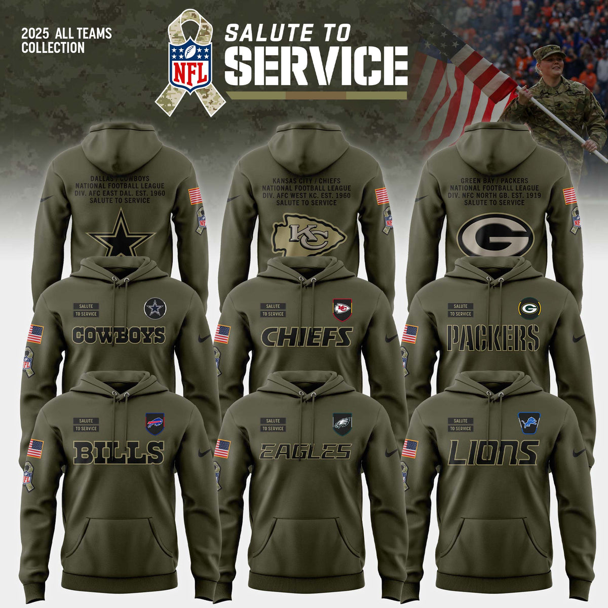 _ NFL Teams 2025 Salute to Service Limited Hoodie