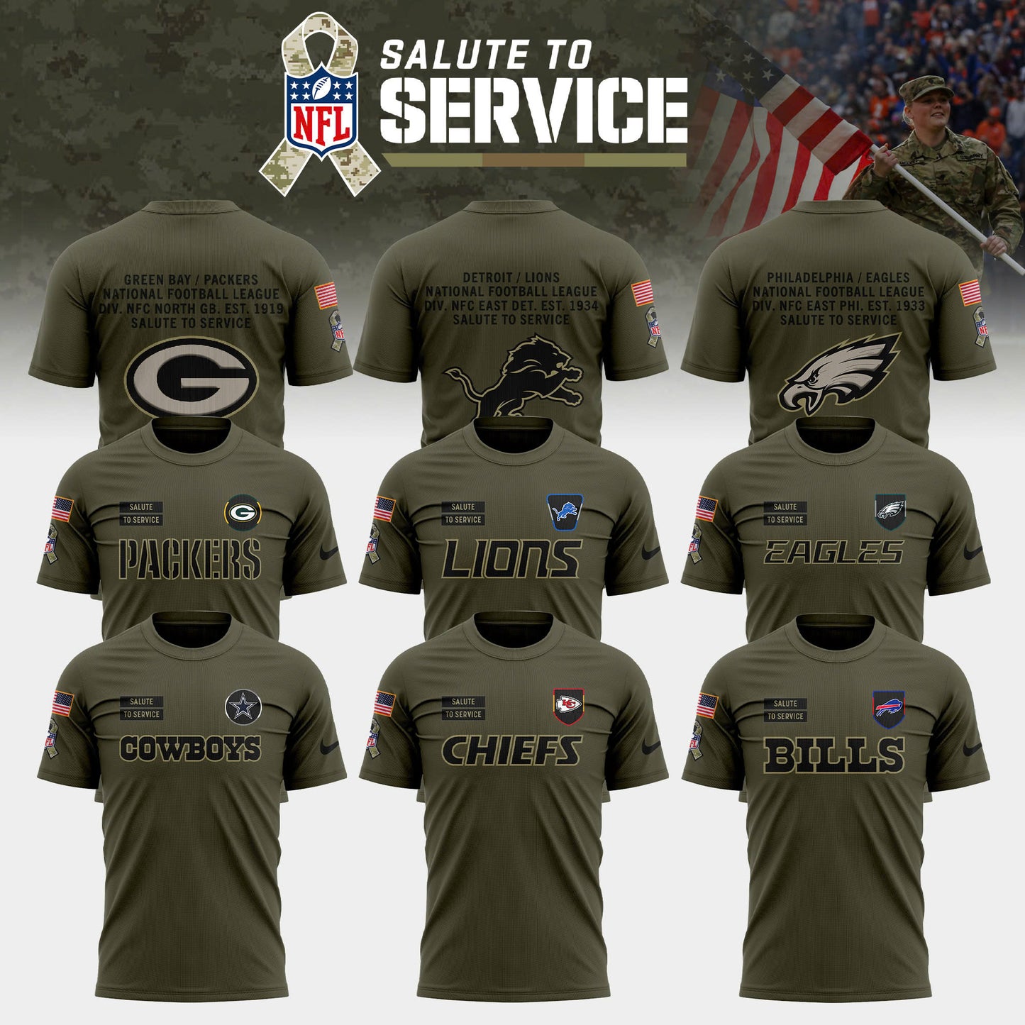 _ NFL Teams 2025 Salute to Service Limited T-shirt