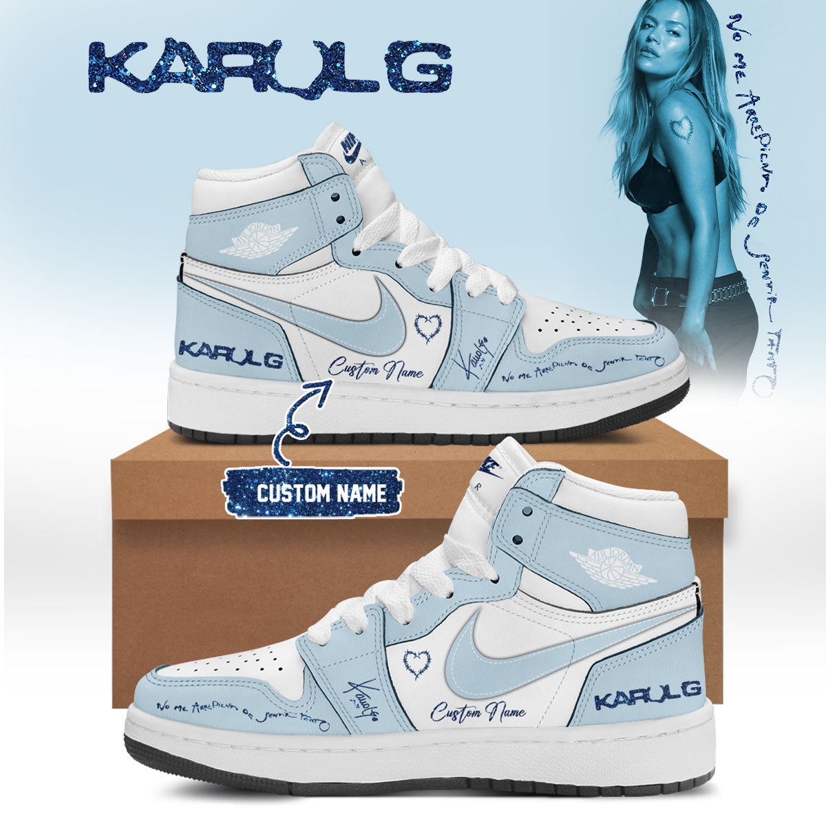 .KaRol G Album “NO ME ARREPIENTO DE SENTIR TANTO” 🩵 – Shoes 1-3