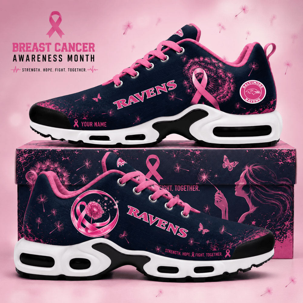 Limited Edition Baltimore Ravens Breast Cancer Awareness x Dandelion of Hope Sneakers