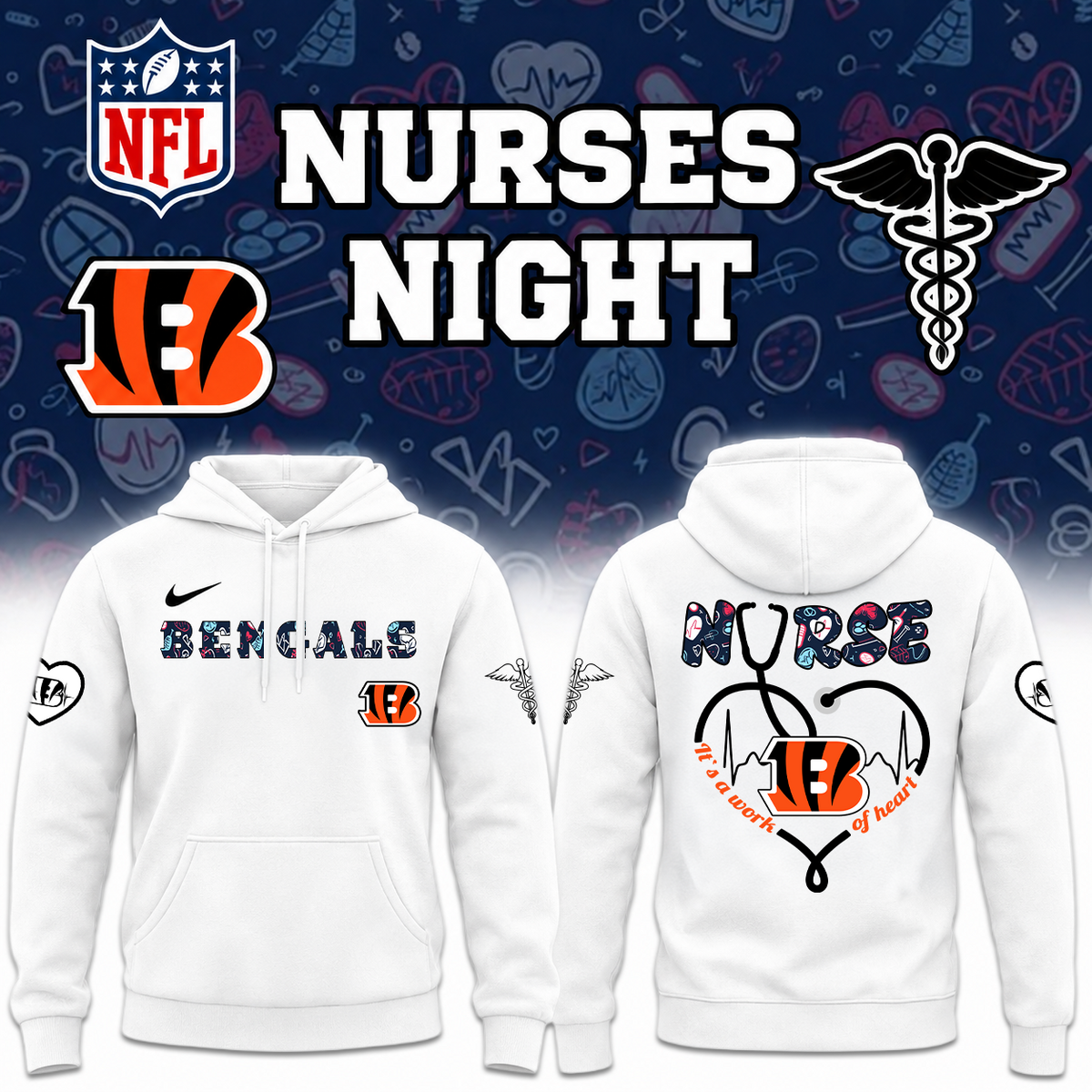 Cincinnati Football Nurse Night Hoodie
