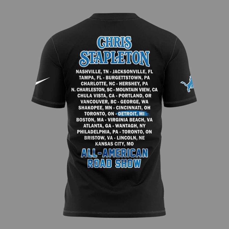 Black Shirt Chris Stapleton x Detroit Lions - All American Road Show T-Shirt