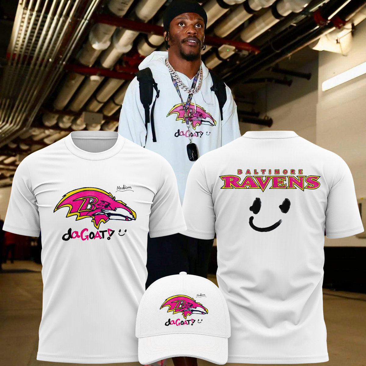 4.Limited Edition Baltimore Ravens Tshirt Designed By Young Heroes Battling Cancer