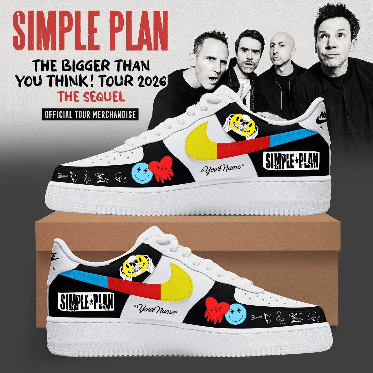The Bigger Than You Think Tour 2026 Custom 3D Graphic Sneakers – Alternative Rock Edition