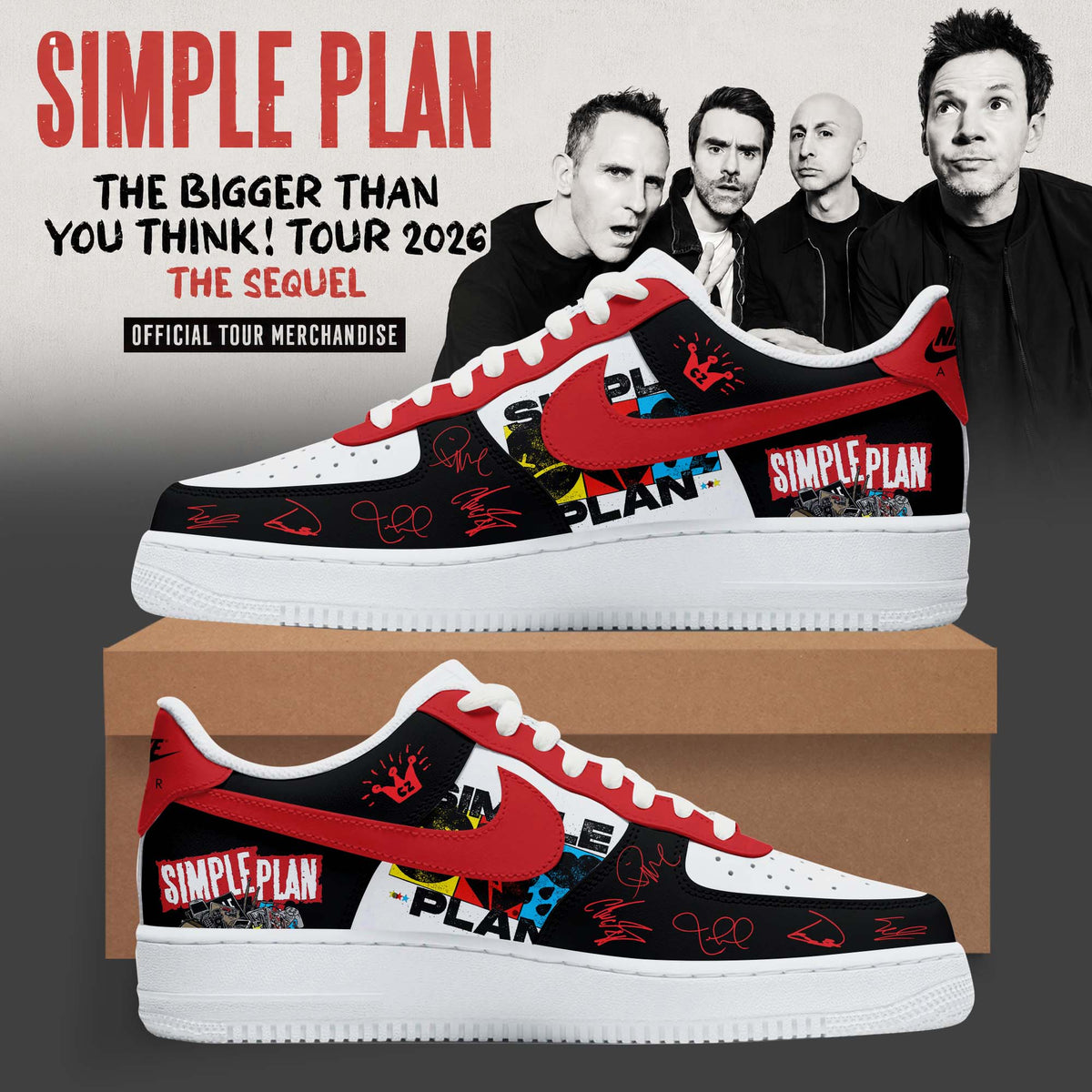 The Bigger Than You Think Tour 2026 Custom 3D Graphic Sneakers – Alternative Rock Edition