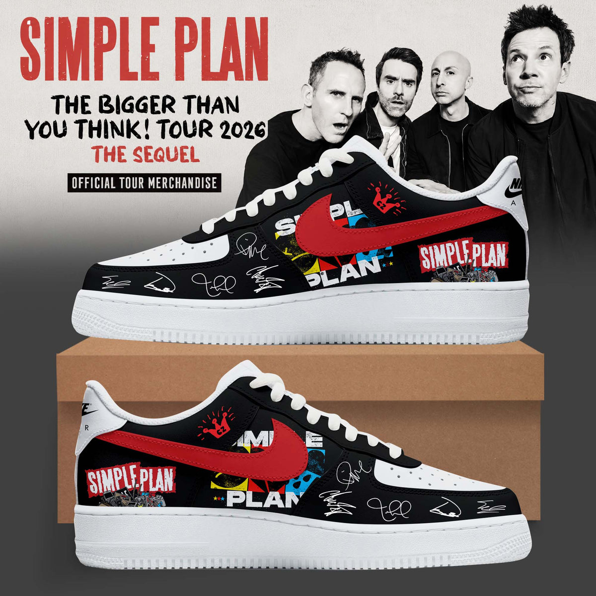 The Bigger Than You Think Tour 2026 Custom 3D Graphic Sneakers – Alternative Rock Edition