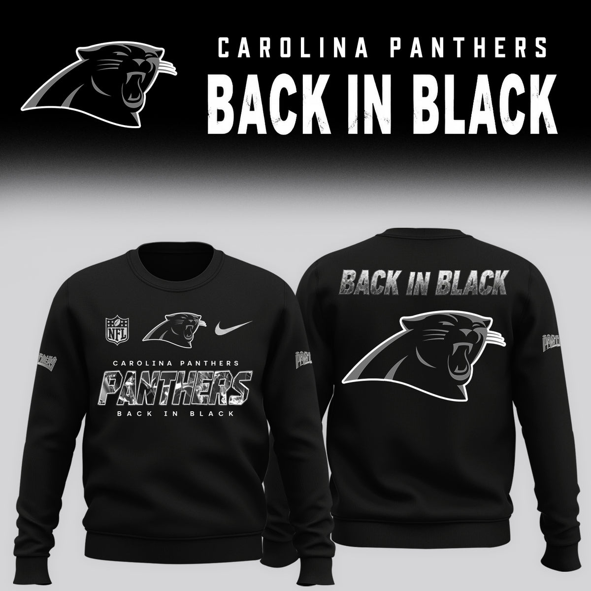 2026 Carolina Panthers - Back In Black Limited Edition Sweater
