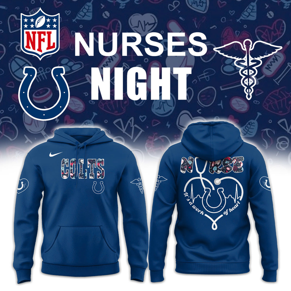 Indianapolis Colts NURSES NIGHT Hoodie | Jogger | Cap