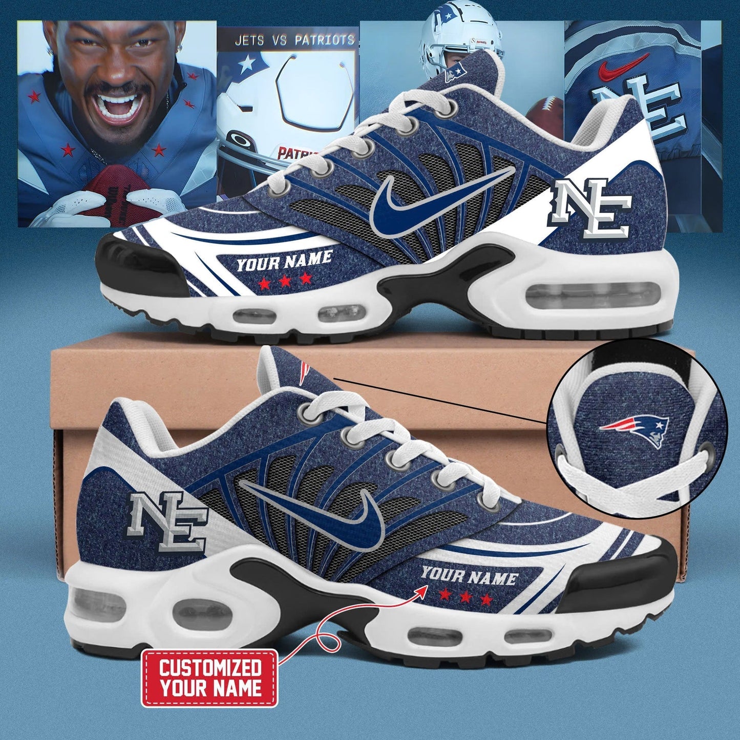 New England Patriots 2026 Rivalries Nor’Easter Storm Blue New Shoes