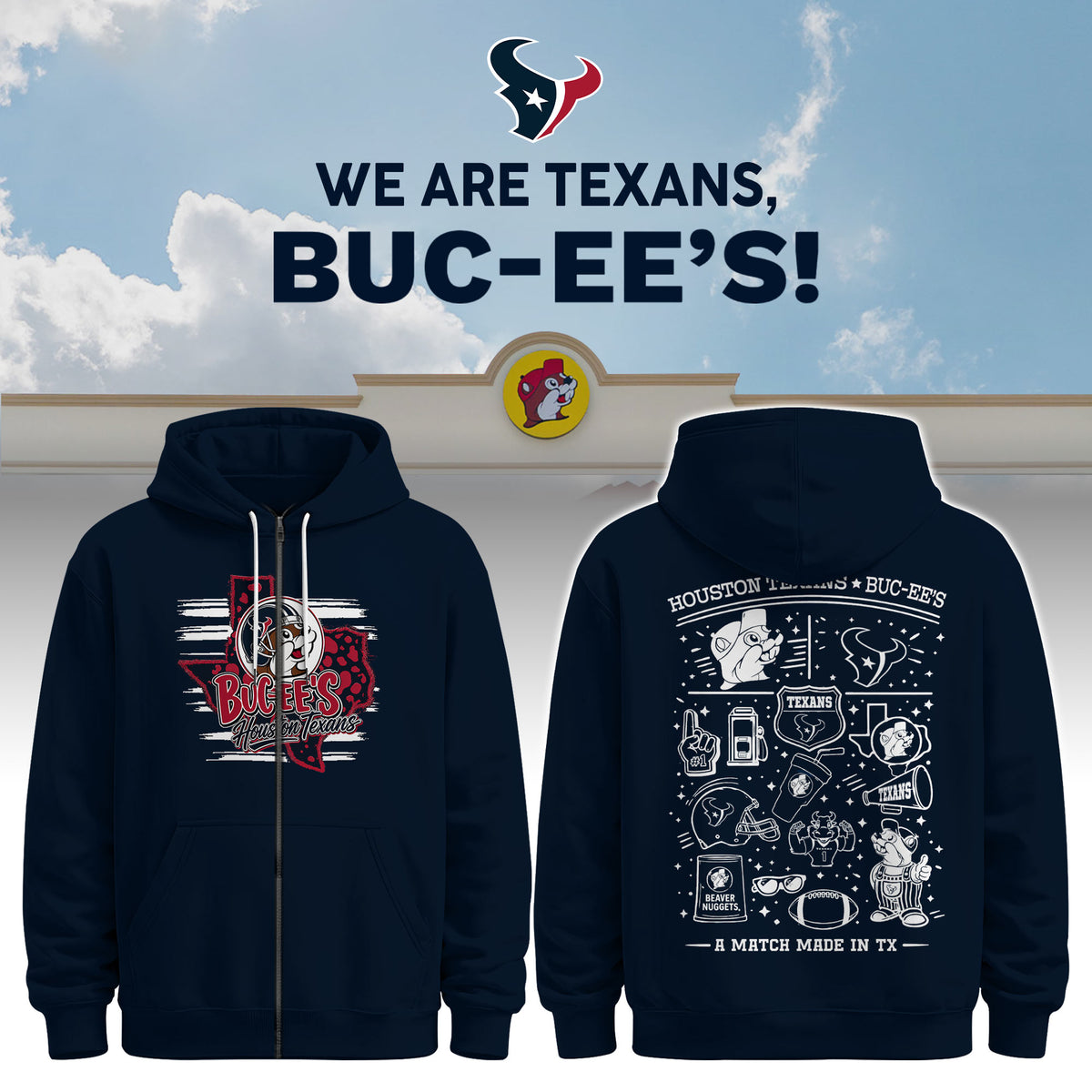 Houston Texans x Buc-ee's We Are Texans Zip Hoodie #4