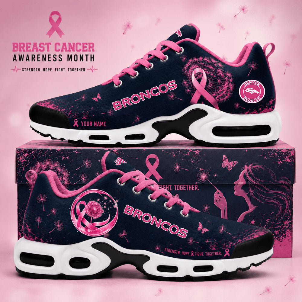 Limited Edition Denver Broncos Breast Cancer Awareness x Dandelion of Hope Sneakers