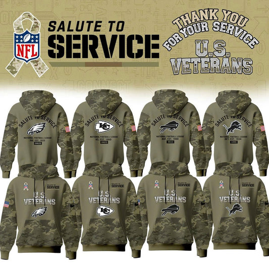 _..All Team NFL Thank You For Your Service U.S VETERANS  – Hoodie