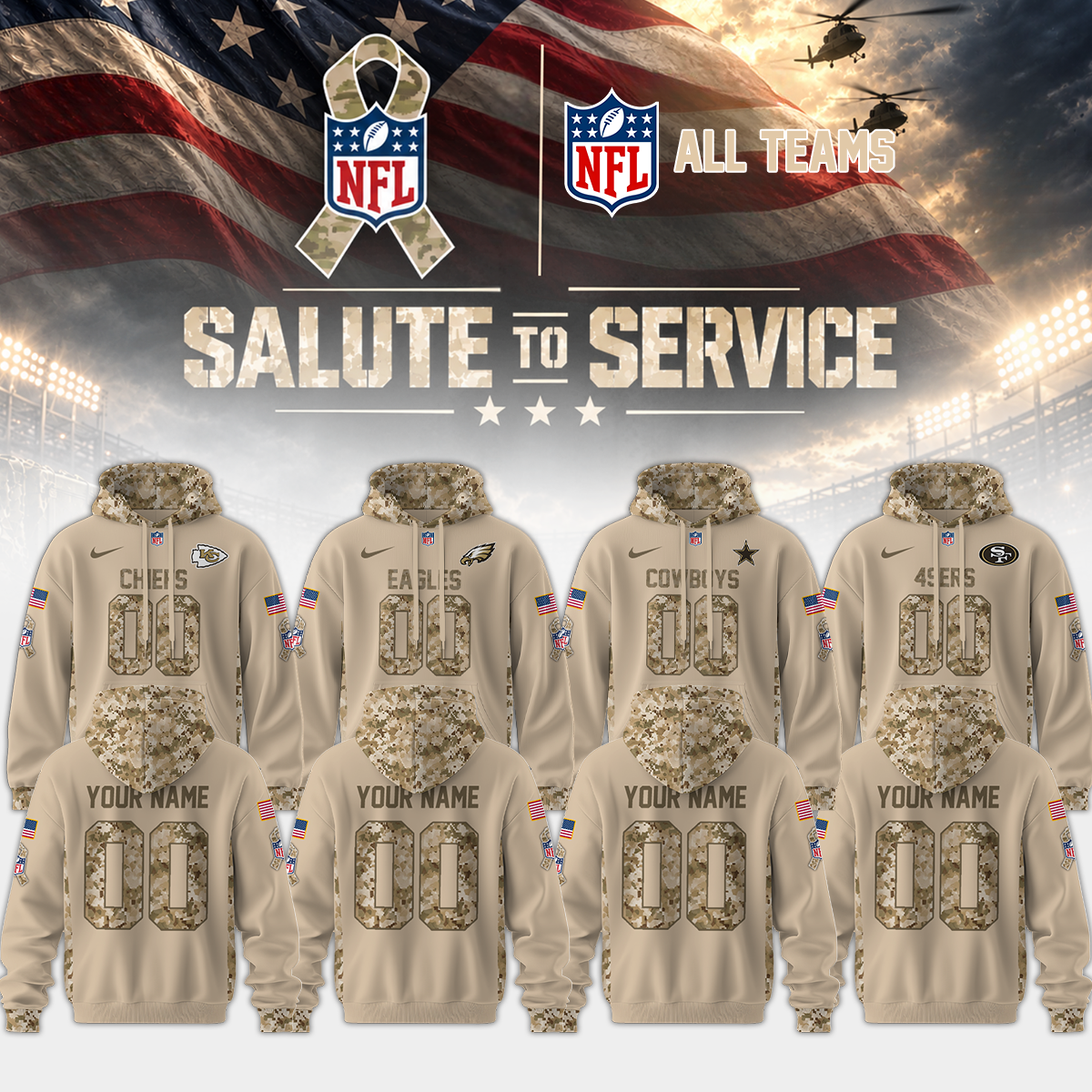 NFL x Salute to Service Hoodie – All Teams Edition