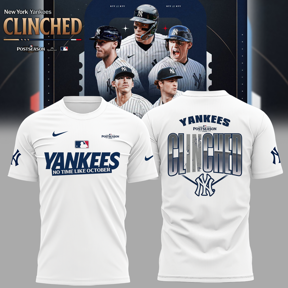 Limited Edition NY Postseason 2026 Clinched T-shirt