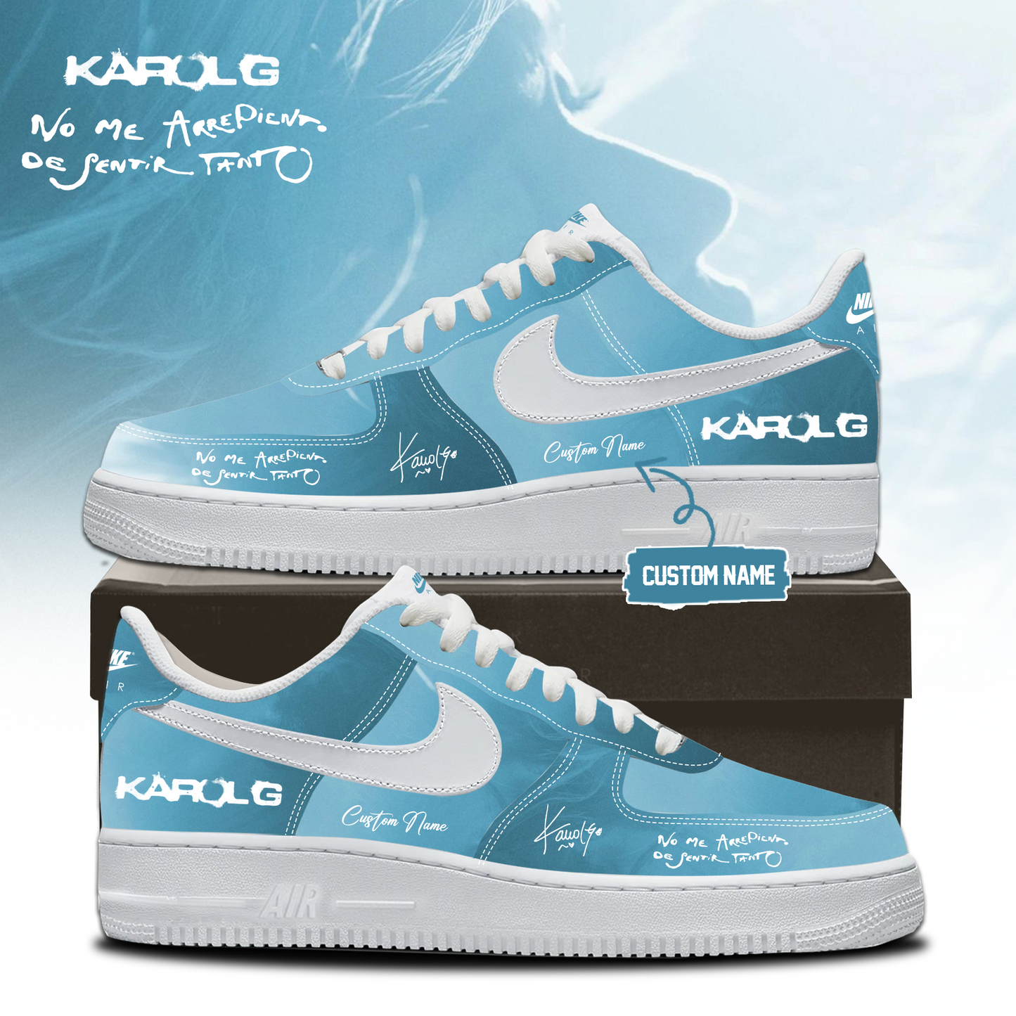 .KaRol G Album “NO ME ARREPIENTO DE SENTIR TANTO” 🩵 –  Shoes 2-2