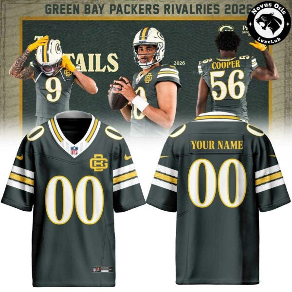 Green Bay Packers 2026 Rivalries Custom Football Jersey