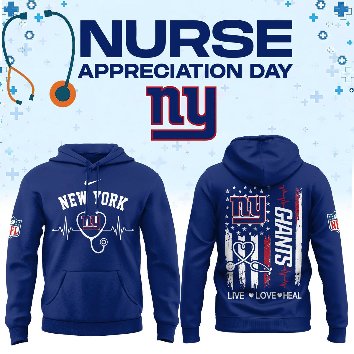 New York G Football Nurse Appreciation Hoodie
