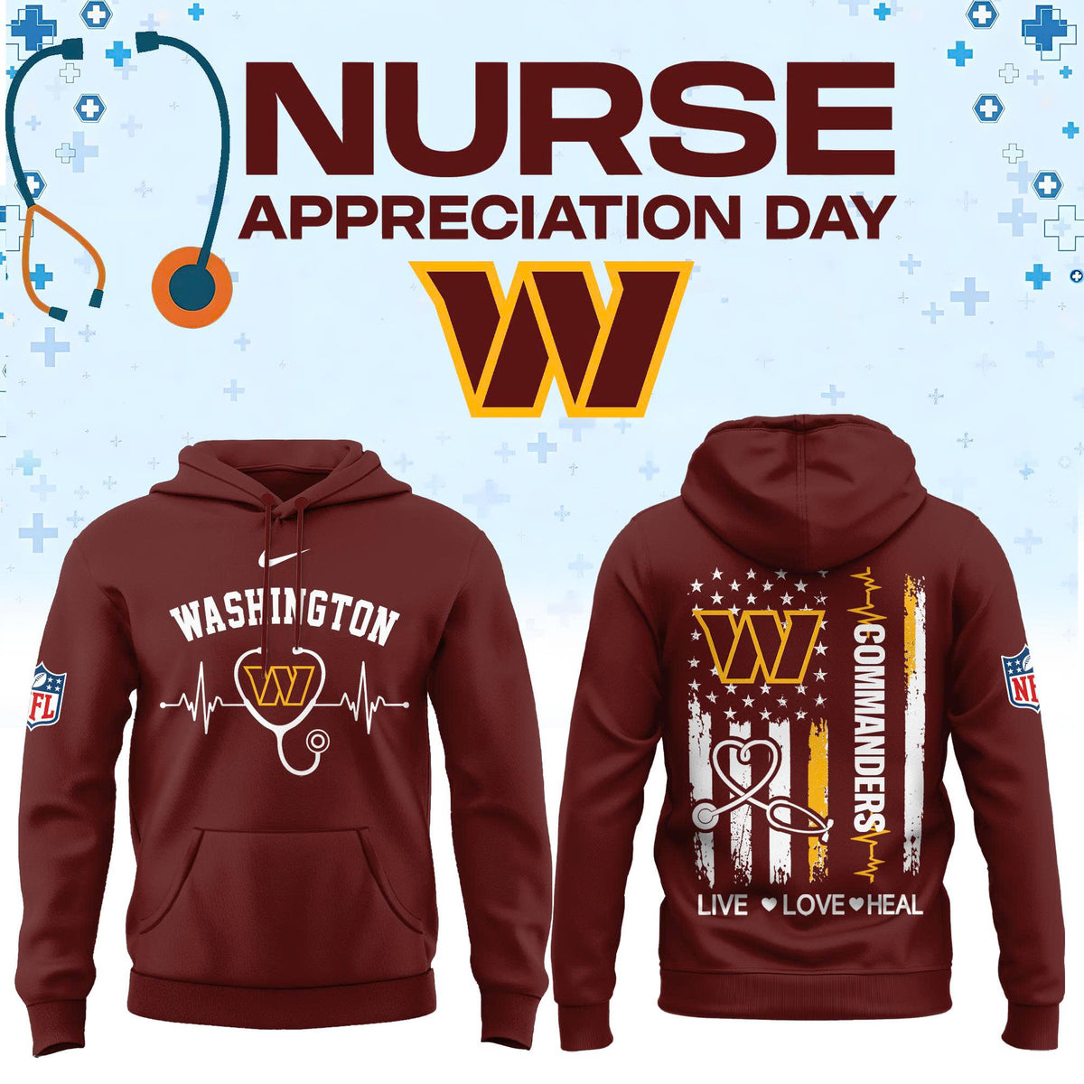 Washington Football Nurse Appreciation Hoodie