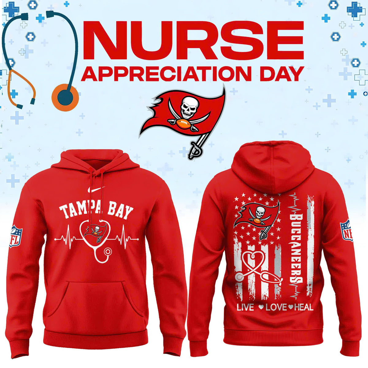 Tampa Bay Football Nurse Appreciation Hoodie