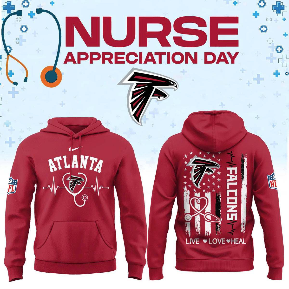 Atlanta Football Nurse Appreciation Hoodie