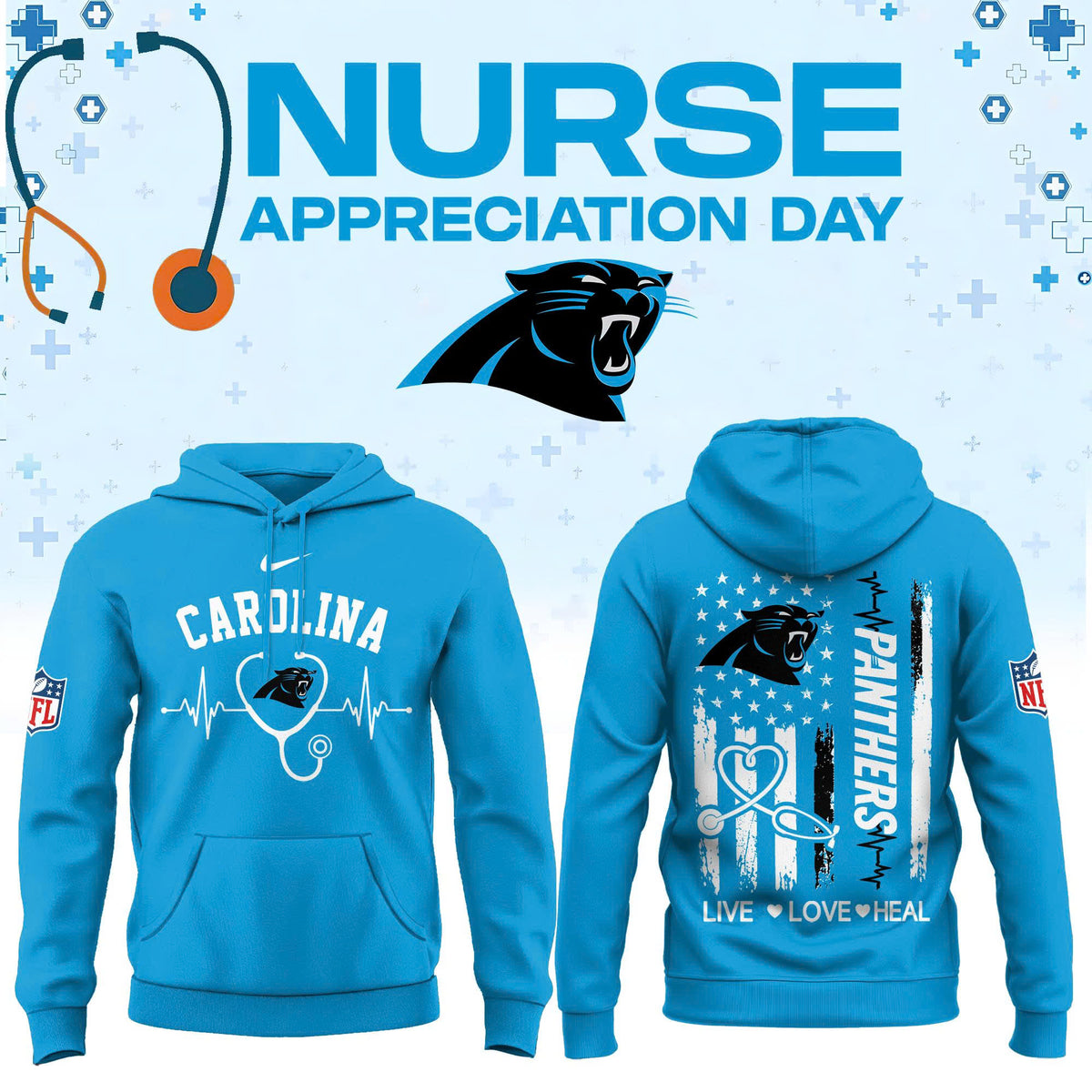 Carolina Football Nurse Appreciation Hoodie