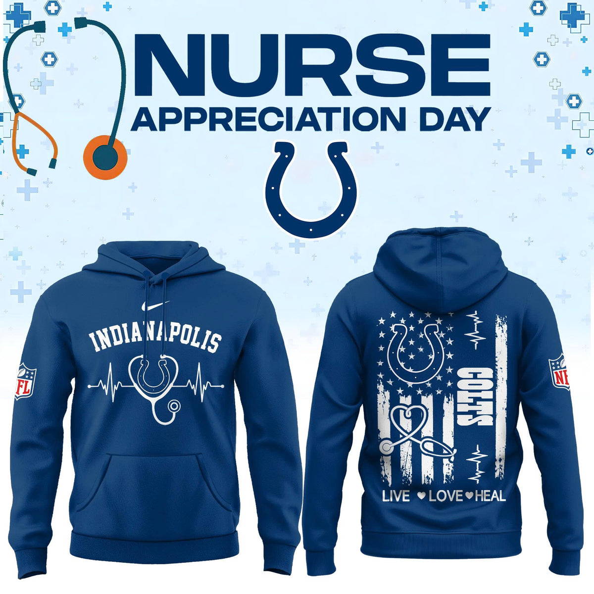 Indianapolis Football Nurse Appreciation Hoodie