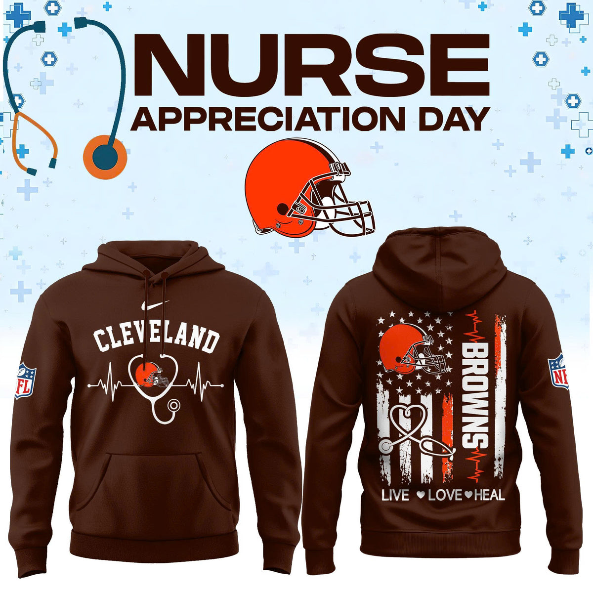 Cleveland Football Nurse Appreciation Hoodie