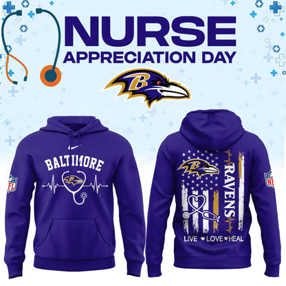 Baltimore Football Nurse Appreciation Hoodie