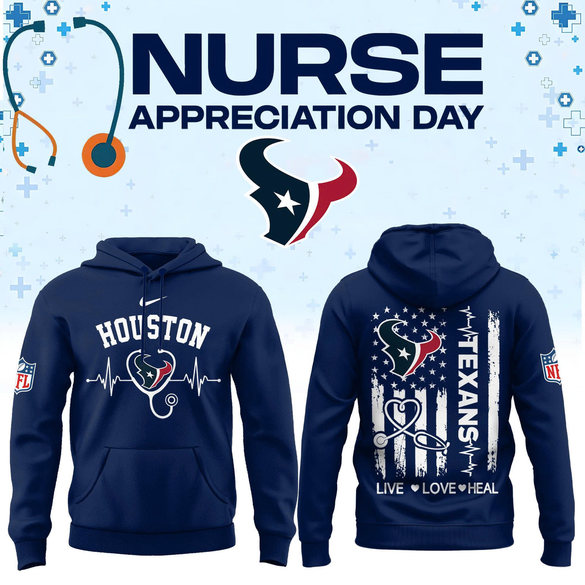 Houston Football Nurse Appreciation Hoodie
