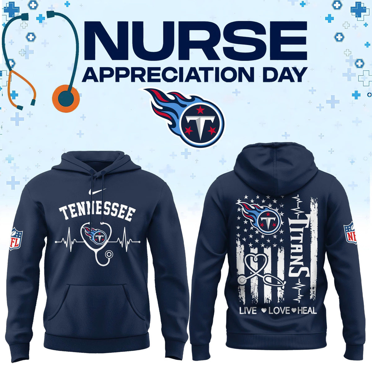 Tennessee Football Nurse Appreciation Hoodie
