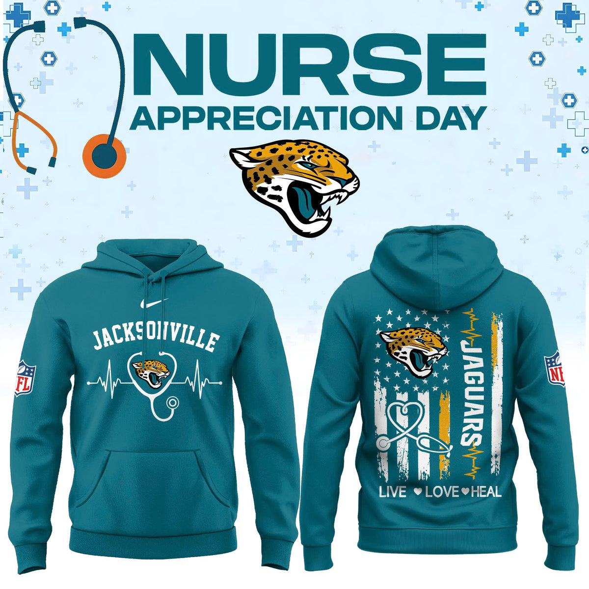 Jacksonville Football Nurse Appreciation Hoodie