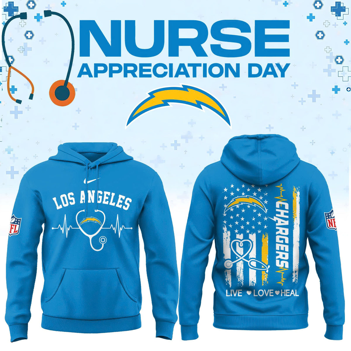 Los Angeles C Football Nurse Appreciation Hoodie