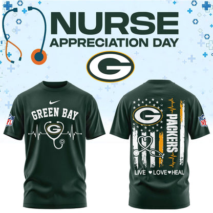 Green Bay Football Nurse Appreciation Tshirt